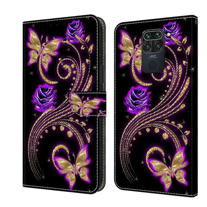 Crystal 3D Shockproof Protective Leather Phone Case, For Xiaomi Redmi Note 9