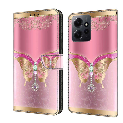 Crystal 3D Shockproof Protective Leather Phone Case, For Xiaomi Redmi Note 12 4G
