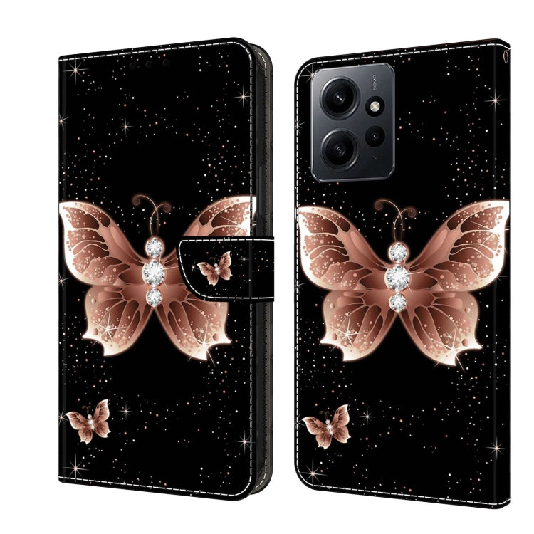 Crystal 3D Shockproof Protective Leather Phone Case, For Xiaomi Redmi Note 12 4G