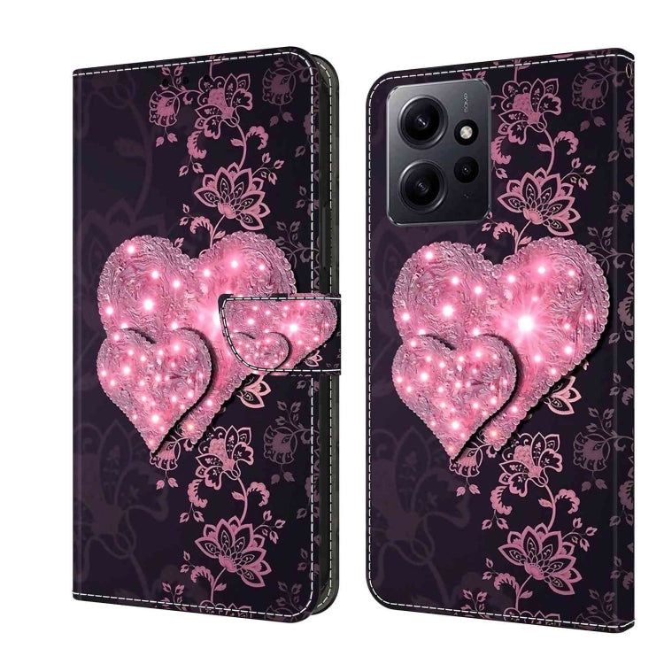 Crystal 3D Shockproof Protective Leather Phone Case, For Xiaomi Redmi Note 12 4G