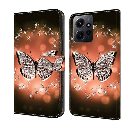 Crystal 3D Shockproof Protective Leather Phone Case, For Xiaomi Redmi Note 12 4G