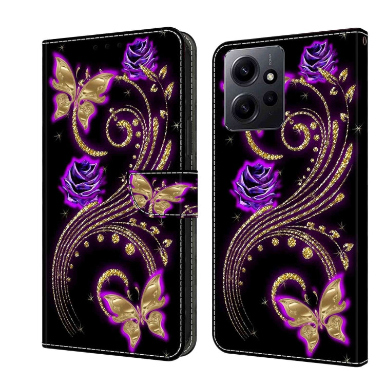 Crystal 3D Shockproof Protective Leather Phone Case, For Xiaomi Redmi Note 12 4G