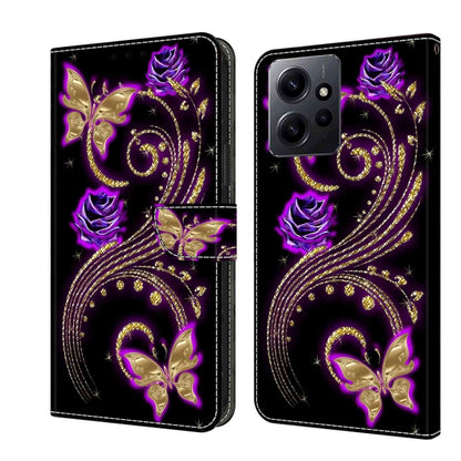 Crystal 3D Shockproof Protective Leather Phone Case, For Xiaomi Redmi Note 12 4G