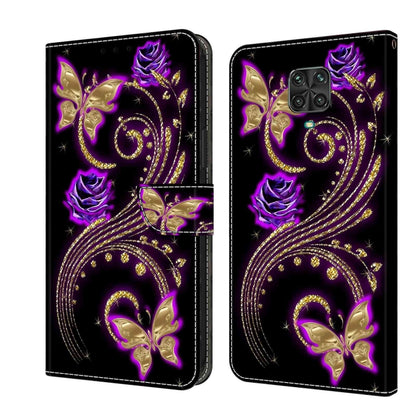 Crystal 3D Shockproof Protective Leather Phone Case, For Xiaomi Redmi Note 9 Pro