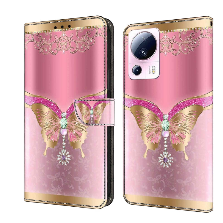 Crystal 3D Shockproof Protective Leather Phone Case, For Xiaomi 13 Lite