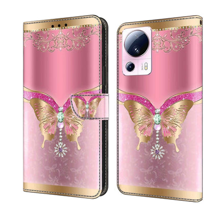 Crystal 3D Shockproof Protective Leather Phone Case, For Xiaomi 13 Lite