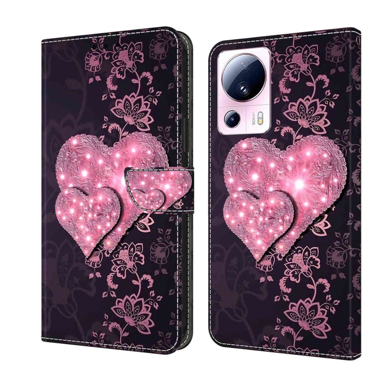 Crystal 3D Shockproof Protective Leather Phone Case, For Xiaomi 13 Lite