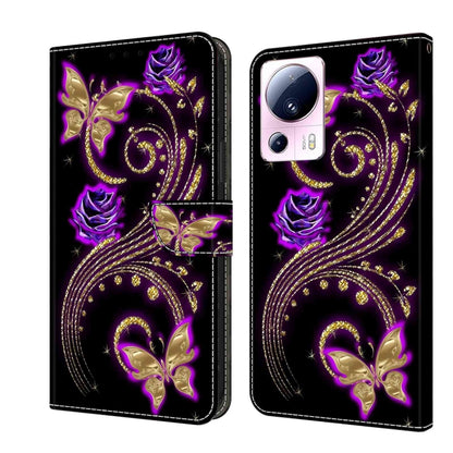 Crystal 3D Shockproof Protective Leather Phone Case, For Xiaomi 13 Lite