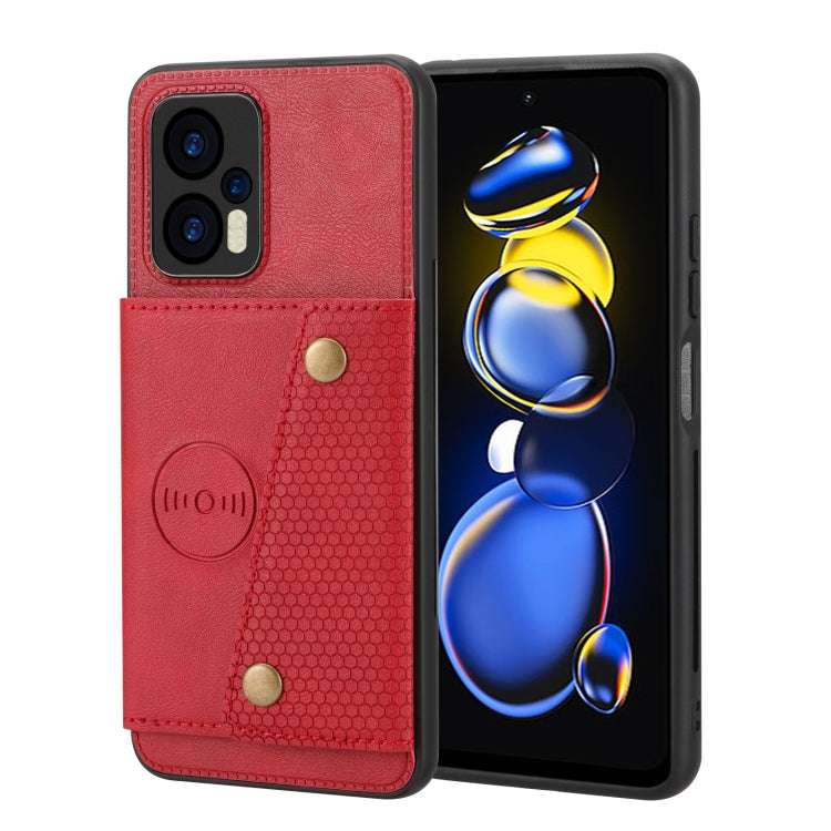 Double Buckle Card Slots Magnetic Phone Case, For Xiaomi Redmi Note 12 4G Global, For Xiaomi Redmi Note 12 Turbo/Poco F5, For Xiaomi Redmi Note 12S 4G, For Xiaomi Redmi K40S / Poco F4