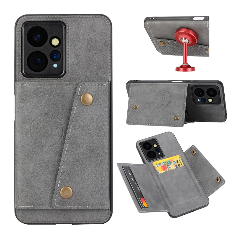 Double Buckle Card Slots Magnetic Phone Case, For Xiaomi Redmi Note 12 4G Global, For Xiaomi Redmi Note 12 Turbo/Poco F5, For Xiaomi Redmi Note 12S 4G, For Xiaomi Redmi K40S / Poco F4