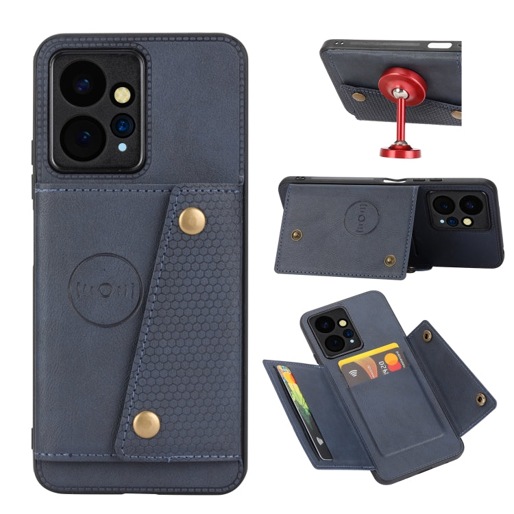 Double Buckle Card Slots Magnetic Phone Case, For Xiaomi Redmi Note 12 4G Global, For Xiaomi Redmi Note 12 Turbo/Poco F5, For Xiaomi Redmi Note 12S 4G, For Xiaomi Redmi K40S / Poco F4