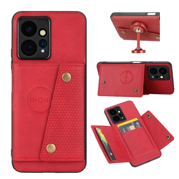 Double Buckle Card Slots Magnetic Phone Case, For Xiaomi Redmi Note 12 4G Global, For Xiaomi Redmi Note 12 Turbo/Poco F5, For Xiaomi Redmi Note 12S 4G, For Xiaomi Redmi K40S / Poco F4