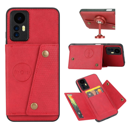 Double Buckle Card Slots Magnetic Phone Case, For Xiaomi Redmi Note 12 4G Global, For Xiaomi Redmi Note 12 Turbo/Poco F5, For Xiaomi Redmi Note 12S 4G, For Xiaomi Redmi K40S / Poco F4