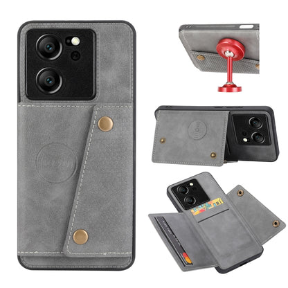 Double Buckle Card Slots Magnetic Phone Case, For Xiaomi 14 Ultra, For Xiaomi Redmi 13C 4G / Poco C65, For Xiaomi 13T / Redmi K60 Ultra, For Xiaomi Redmi Note 12R /Redmi 12 5G