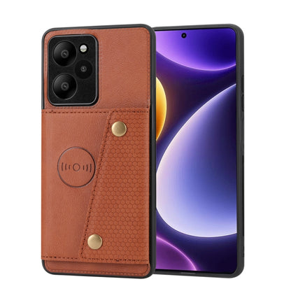 Double Buckle Card Slots Magnetic Phone Case, For Xiaomi 14 Ultra, For Xiaomi Redmi 13C 4G / Poco C65, For Xiaomi 13T / Redmi K60 Ultra, For Xiaomi Redmi Note 12R /Redmi 12 5G