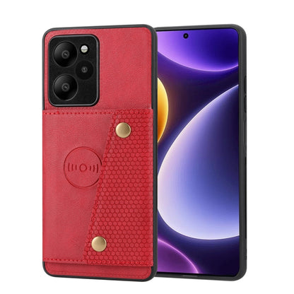 Double Buckle Card Slots Magnetic Phone Case, For Xiaomi 14 Ultra, For Xiaomi Redmi 13C 4G / Poco C65, For Xiaomi 13T / Redmi K60 Ultra, For Xiaomi Redmi Note 12R /Redmi 12 5G