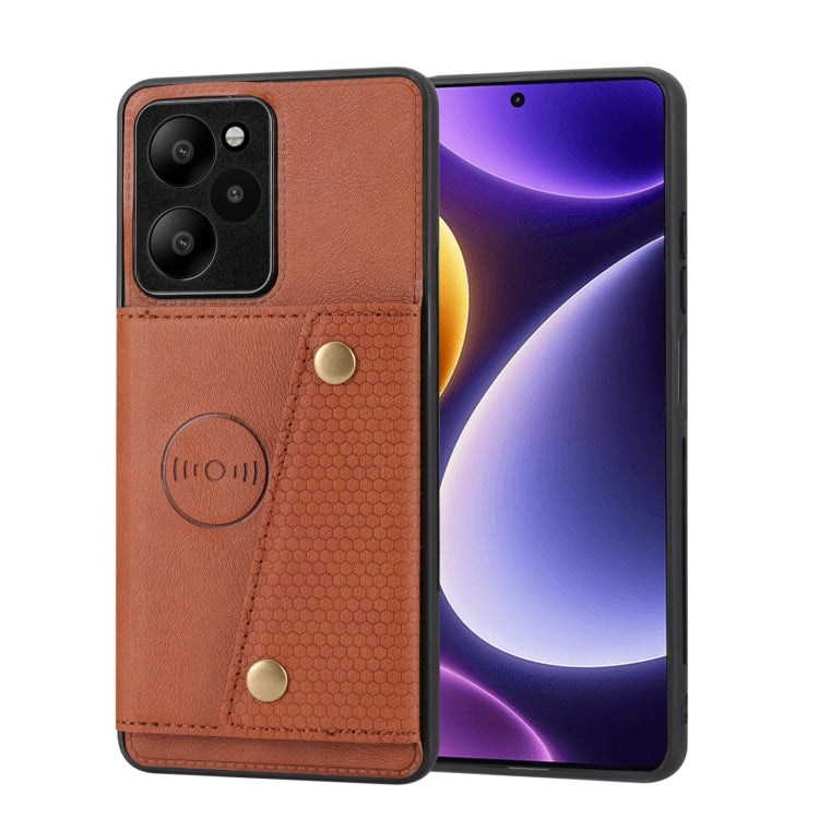 Double Buckle Card Slots Magnetic Phone Case, For Xiaomi Redmi K70 Ultra, For Xiaomi Redmi 13 4G Global, For Xiaomi Redmi Note 13 Pro 4G Global, For Xiaomi Redmi Note 13 4G Global
