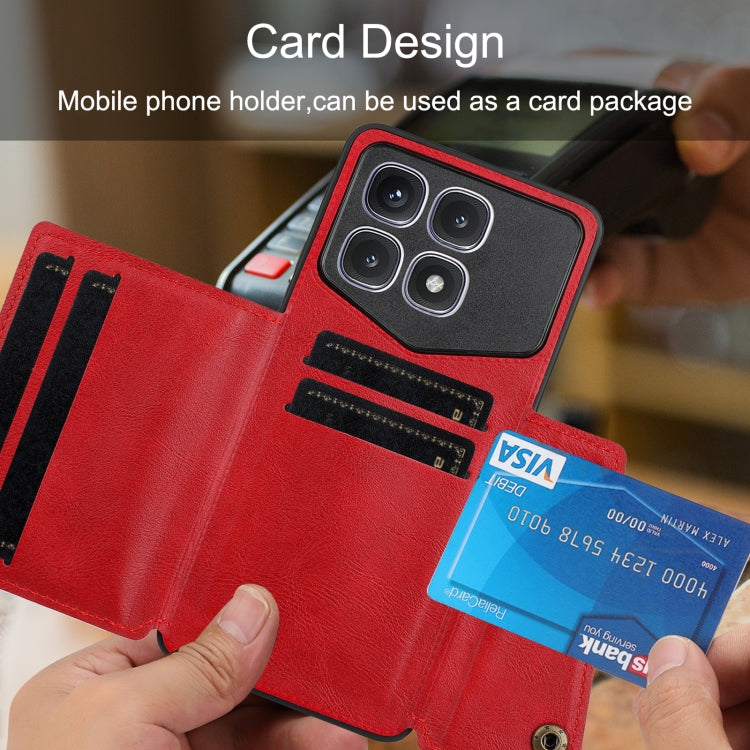 Double Buckle Card Slots Magnetic Phone Case, For Xiaomi Redmi K70 Ultra, For Xiaomi Redmi 13 4G Global, For Xiaomi Redmi Note 13 Pro 4G Global, For Xiaomi Redmi Note 13 4G Global