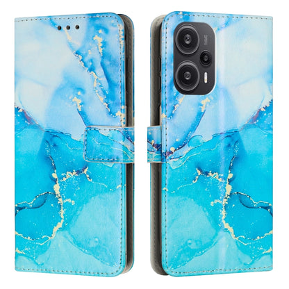 Painted Marble Pattern Leather Phone Case, For Xiaomi Redmi Note 12 Turbo/Poco F5, For Xiaomi Redmi Note 12S 4G Global