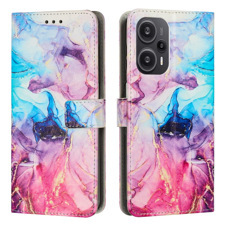 Painted Marble Pattern Leather Phone Case, For Xiaomi Redmi Note 12 Turbo/Poco F5, For Xiaomi Redmi Note 12S 4G Global