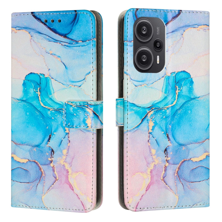 Painted Marble Pattern Leather Phone Case, For Xiaomi Redmi Note 12 Turbo/Poco F5, For Xiaomi Redmi Note 12S 4G Global