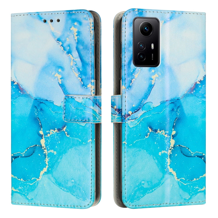 Painted Marble Pattern Leather Phone Case, For Xiaomi Redmi Note 12 Turbo/Poco F5, For Xiaomi Redmi Note 12S 4G Global