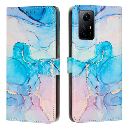 Painted Marble Pattern Leather Phone Case, For Xiaomi Redmi Note 12 Turbo/Poco F5, For Xiaomi Redmi Note 12S 4G Global