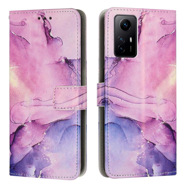Painted Marble Pattern Leather Phone Case, For Xiaomi Redmi Note 12 Turbo/Poco F5, For Xiaomi Redmi Note 12S 4G Global