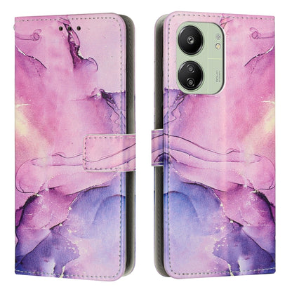 Painted Marble Pattern Leather Phone Case, For Redmi 13C 4G, For Redmi Note 13 Pro+, For Redmi Note 13 Pro 5G, For Redmi 12 4G / Redmi 12 5G / Note 12R