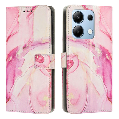 Painted Marble Pattern Leather Phone Case, For Redmi Note 13 Pro 4G, For Redmi Note 13 4G, For Redmi K70E, For Redmi Note 13 5G