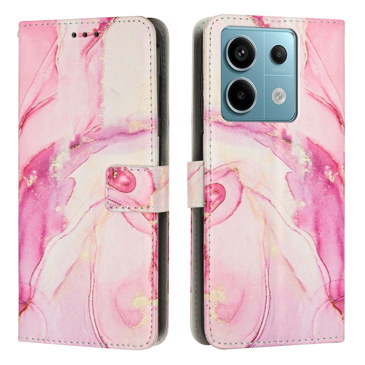 Painted Marble Pattern Leather Phone Case, For Redmi Note 13 Pro 4G, For Redmi Note 13 4G, For Redmi K70E, For Redmi Note 13 5G