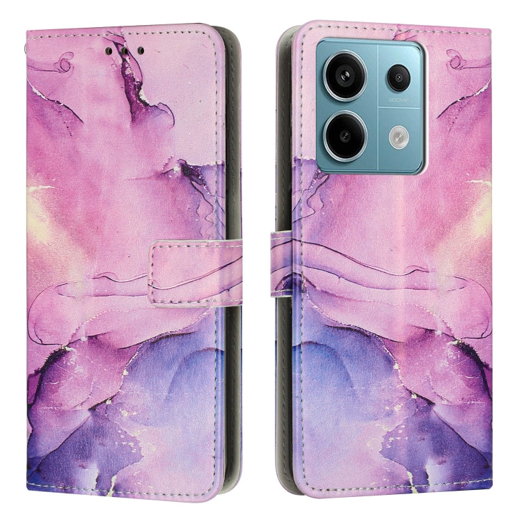 Painted Marble Pattern Leather Phone Case, For Redmi Note 13 Pro 4G, For Redmi Note 13 4G, For Redmi K70E, For Redmi Note 13 5G