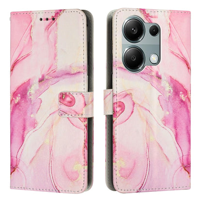Painted Marble Pattern Leather Phone Case, For Redmi Note 13 Pro 4G, For Redmi Note 13 4G, For Redmi K70E, For Redmi Note 13 5G
