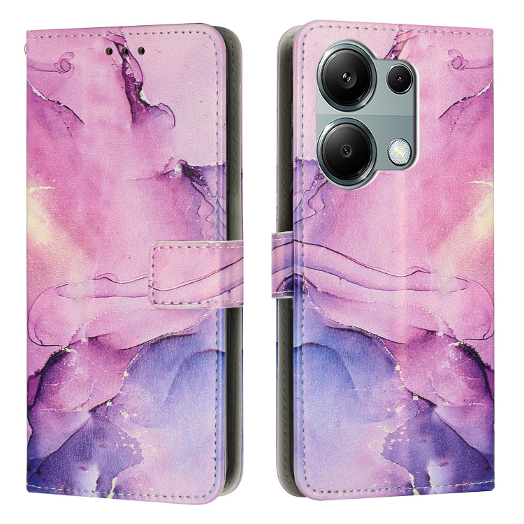Painted Marble Pattern Leather Phone Case, For Redmi Note 13 Pro 4G, For Redmi Note 13 4G, For Redmi K70E, For Redmi Note 13 5G