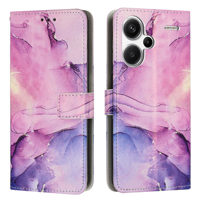 Painted Marble Pattern Leather Phone Case, For Redmi 13C 4G, For Redmi Note 13 Pro+, For Redmi Note 13 Pro 5G, For Redmi 12 4G / Redmi 12 5G / Note 12R
