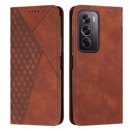 Diamond Splicing Skin Feel Magnetic Leather Phone Case, For OPPO Reno12 Pro Global, For OPPO Reno12 5G Global, For OPPO A3 Pro China, For OPPO A3 Pro Global