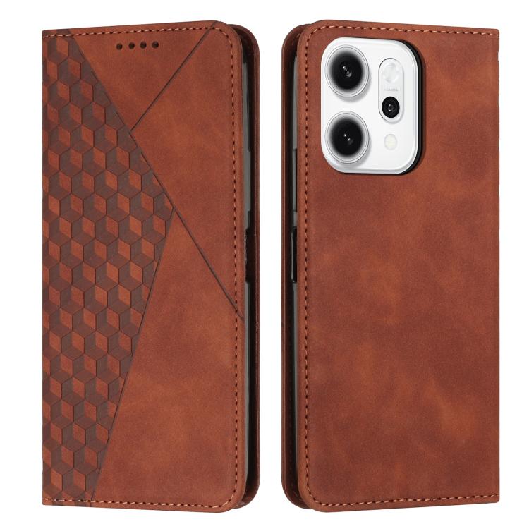 Diamond Splicing Skin Feel Magnetic Leather Phone Case, For OPPO Reno14 Global / Reno14 F 5G, For OPPO A5x 5G Global, For OPPO Reno14 Pro Global, For OPPO A5 Pro 5G Global