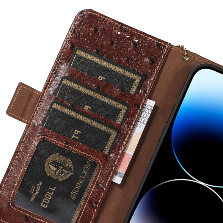 Ostrich Pattern Genuine Leather RFID Phone Case, For OnePlus Nord 3 / Ace 2V