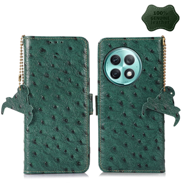 Ostrich Pattern Genuine Leather RFID Phone Case, For OnePlus Ace 6 Ultra, For OnePlus 15T, For OnePlus 15R 5G/Ace 6/Ace 6T 5G, For OnePlus 15, For OnePlus 12, For OnePlus Ace 2 Pro