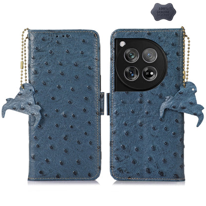 Ostrich Pattern Genuine Leather RFID Phone Case, For OnePlus Ace 6 Ultra, For OnePlus 15T, For OnePlus 15R 5G/Ace 6/Ace 6T 5G, For OnePlus 15, For OnePlus 12, For OnePlus Ace 2 Pro
