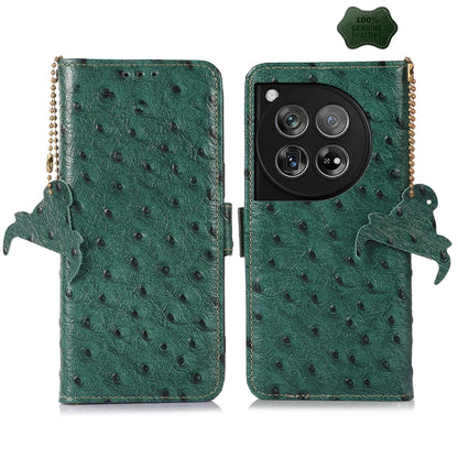 Ostrich Pattern Genuine Leather RFID Phone Case, For OnePlus Ace 6 Ultra, For OnePlus 15T, For OnePlus 15R 5G/Ace 6/Ace 6T 5G, For OnePlus 15, For OnePlus 12, For OnePlus Ace 2 Pro