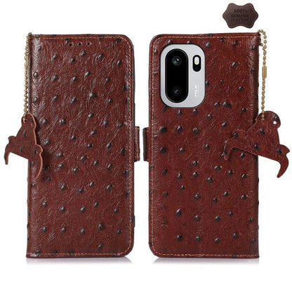 Ostrich Pattern Genuine Leather RFID Phone Case, For OnePlus Ace 6 Ultra, For OnePlus 15T, For OnePlus 15R 5G/Ace 6/Ace 6T 5G, For OnePlus 15, For OnePlus 12, For OnePlus Ace 2 Pro