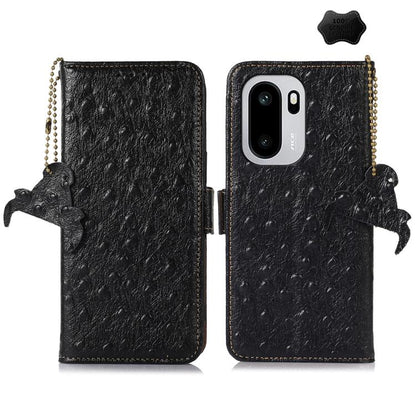 Ostrich Pattern Genuine Leather RFID Phone Case, For OnePlus Ace 6 Ultra, For OnePlus 15T, For OnePlus 15R 5G/Ace 6/Ace 6T 5G, For OnePlus 15, For OnePlus 12, For OnePlus Ace 2 Pro