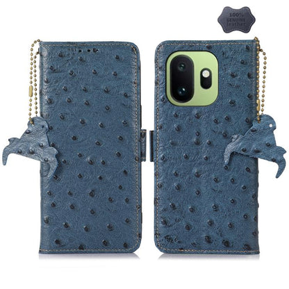 Ostrich Pattern Genuine Leather RFID Phone Case, For OnePlus Ace 6 Ultra, For OnePlus 15T, For OnePlus 15R 5G/Ace 6/Ace 6T 5G, For OnePlus 15, For OnePlus 12, For OnePlus Ace 2 Pro