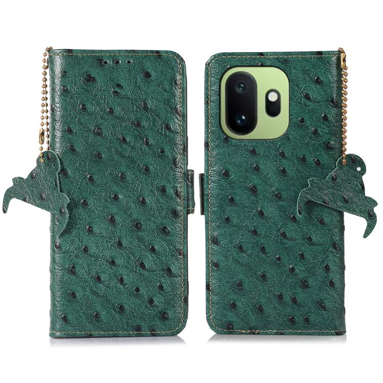 Ostrich Pattern Genuine Leather RFID Phone Case, For OnePlus Ace 6 Ultra, For OnePlus 15T, For OnePlus 15R 5G/Ace 6/Ace 6T 5G, For OnePlus 15, For OnePlus 12, For OnePlus Ace 2 Pro