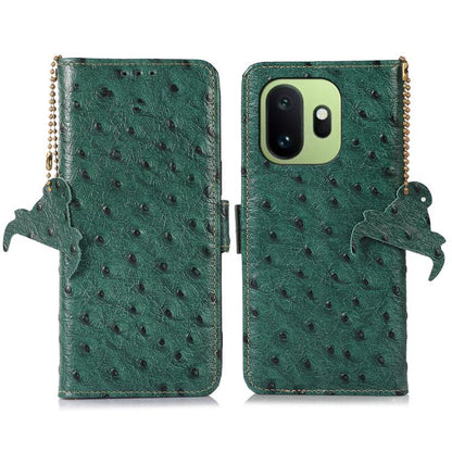 Ostrich Pattern Genuine Leather RFID Phone Case, For OnePlus Ace 6 Ultra, For OnePlus 15T, For OnePlus 15R 5G/Ace 6/Ace 6T 5G, For OnePlus 15, For OnePlus 12, For OnePlus Ace 2 Pro