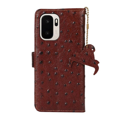 Ostrich Pattern Genuine Leather RFID Phone Case, For OnePlus Ace 6 Ultra, For OnePlus 15T, For OnePlus 15R 5G/Ace 6/Ace 6T 5G, For OnePlus 15, For OnePlus 12, For OnePlus Ace 2 Pro