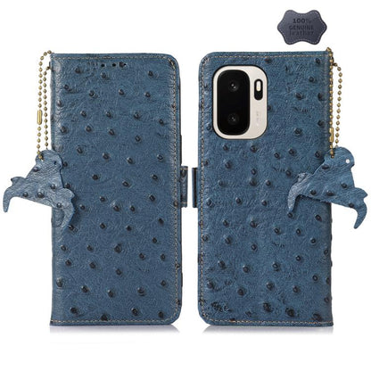 Ostrich Pattern Genuine Leather RFID Phone Case, For OnePlus Ace 6 Ultra, For OnePlus 15T, For OnePlus 15R 5G/Ace 6/Ace 6T 5G, For OnePlus 15, For OnePlus 12, For OnePlus Ace 2 Pro