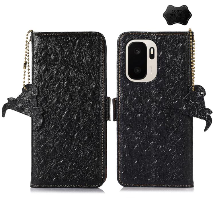 Ostrich Pattern Genuine Leather RFID Phone Case, For OnePlus Ace 6 Ultra, For OnePlus 15T, For OnePlus 15R 5G/Ace 6/Ace 6T 5G, For OnePlus 15, For OnePlus 12, For OnePlus Ace 2 Pro