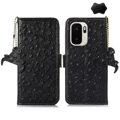 Ostrich Pattern Genuine Leather RFID Phone Case, For OnePlus Ace 6 Ultra, For OnePlus 15T, For OnePlus 15R 5G/Ace 6/Ace 6T 5G, For OnePlus 15, For OnePlus 12, For OnePlus Ace 2 Pro